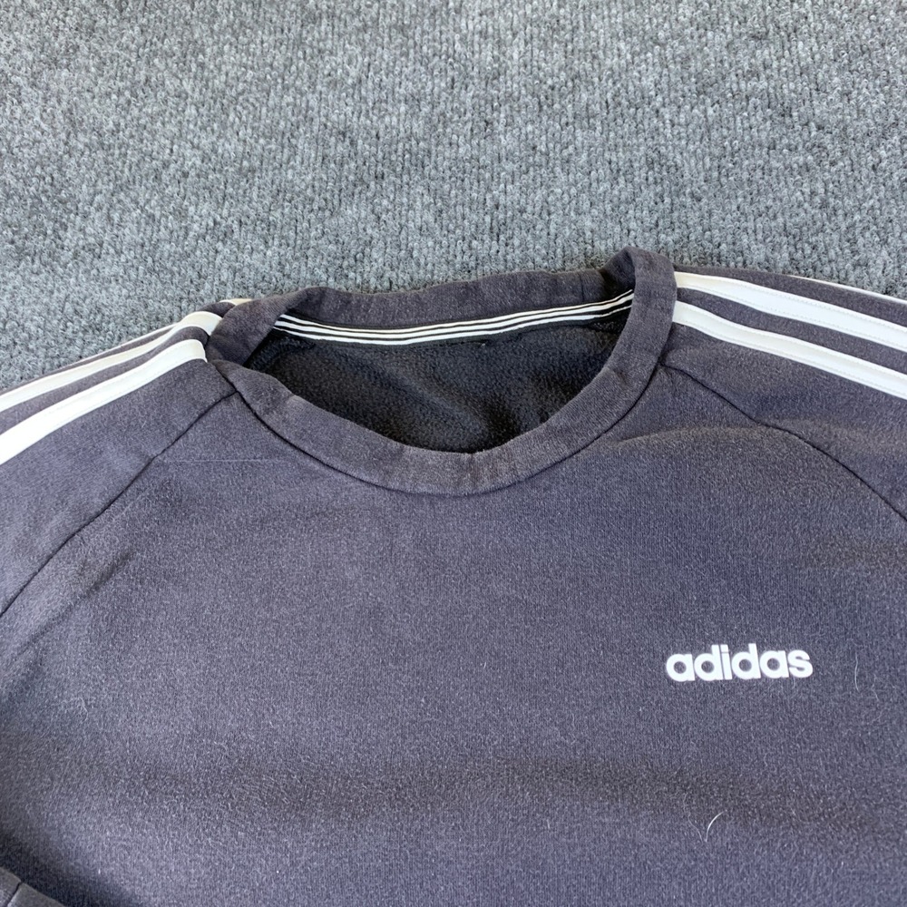 Adidas Mens 3-Stripe Crewneck Sweatshirt Navy‎ Blue Raglan Pullover FL4894 4532